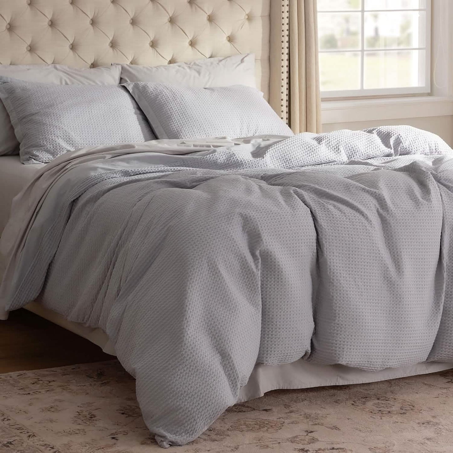 GentleSoft™ Cotton Waffle Weave Duvet Cover Set