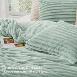 Bedsure Striped Flannel Comforter Set