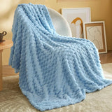 Bedsure Textured Bubble Flannel Fleece Blanket