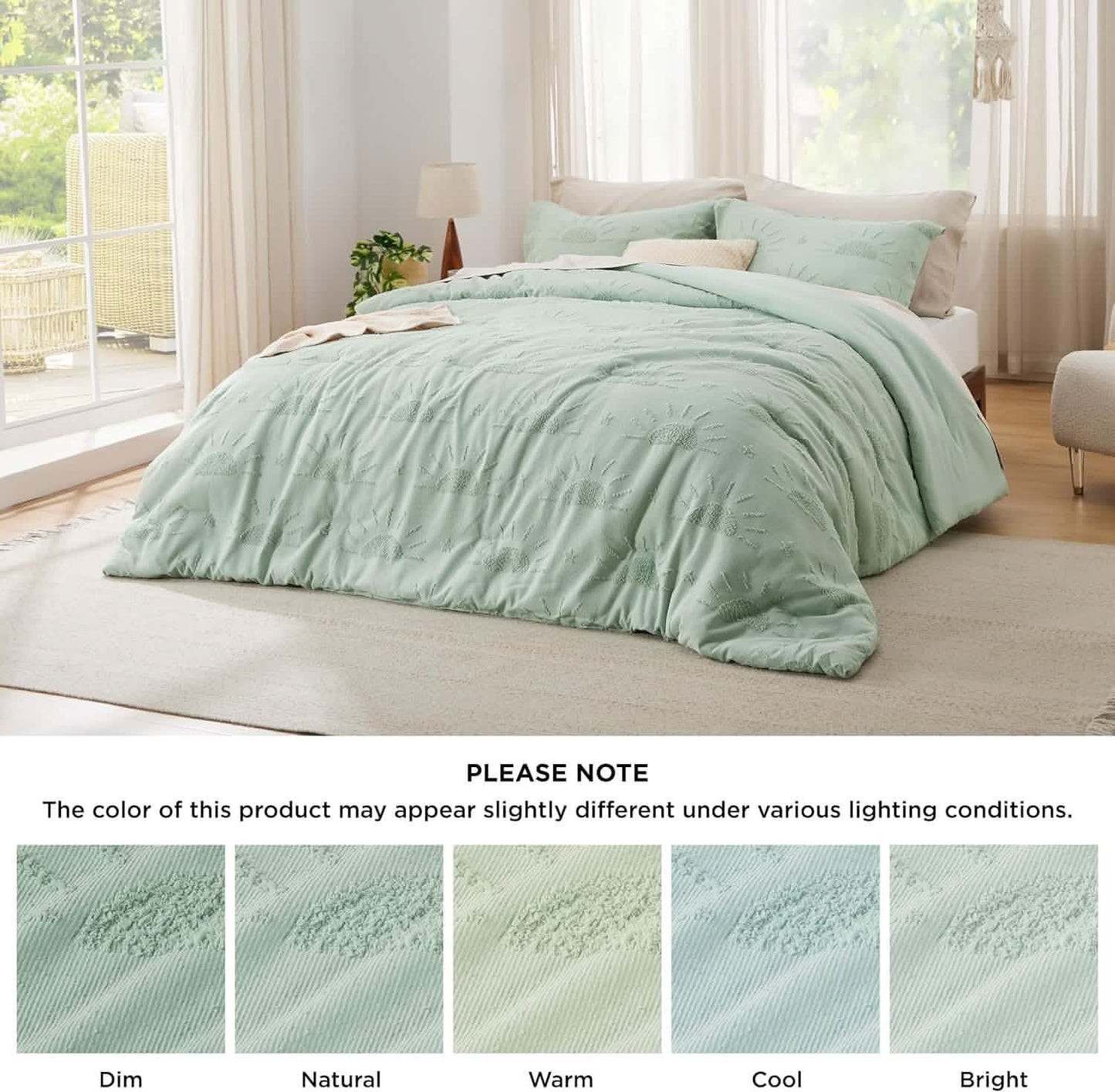 Jacquard Comforter Set Tufted Sun