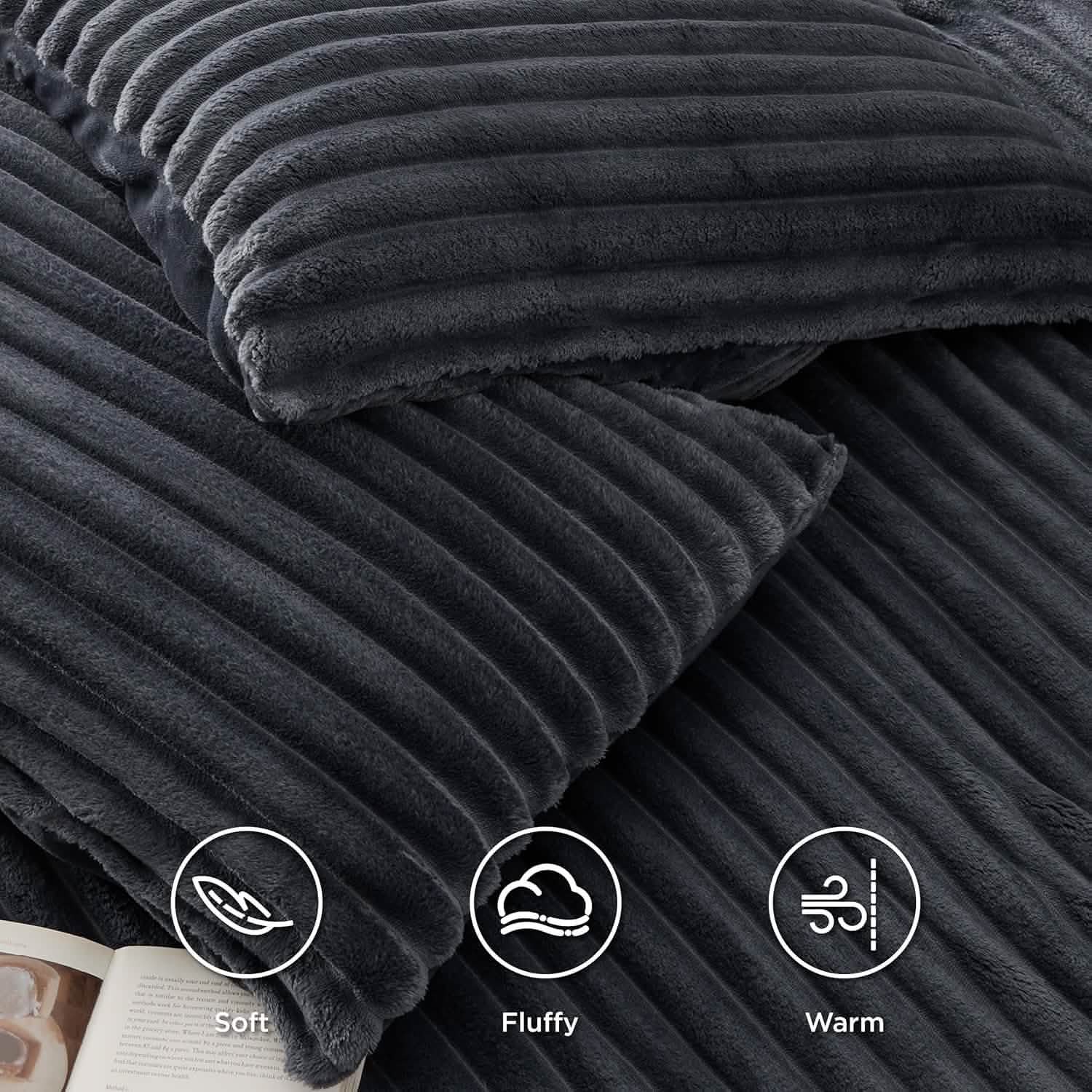 Striped Flannel Duvet Cover Set