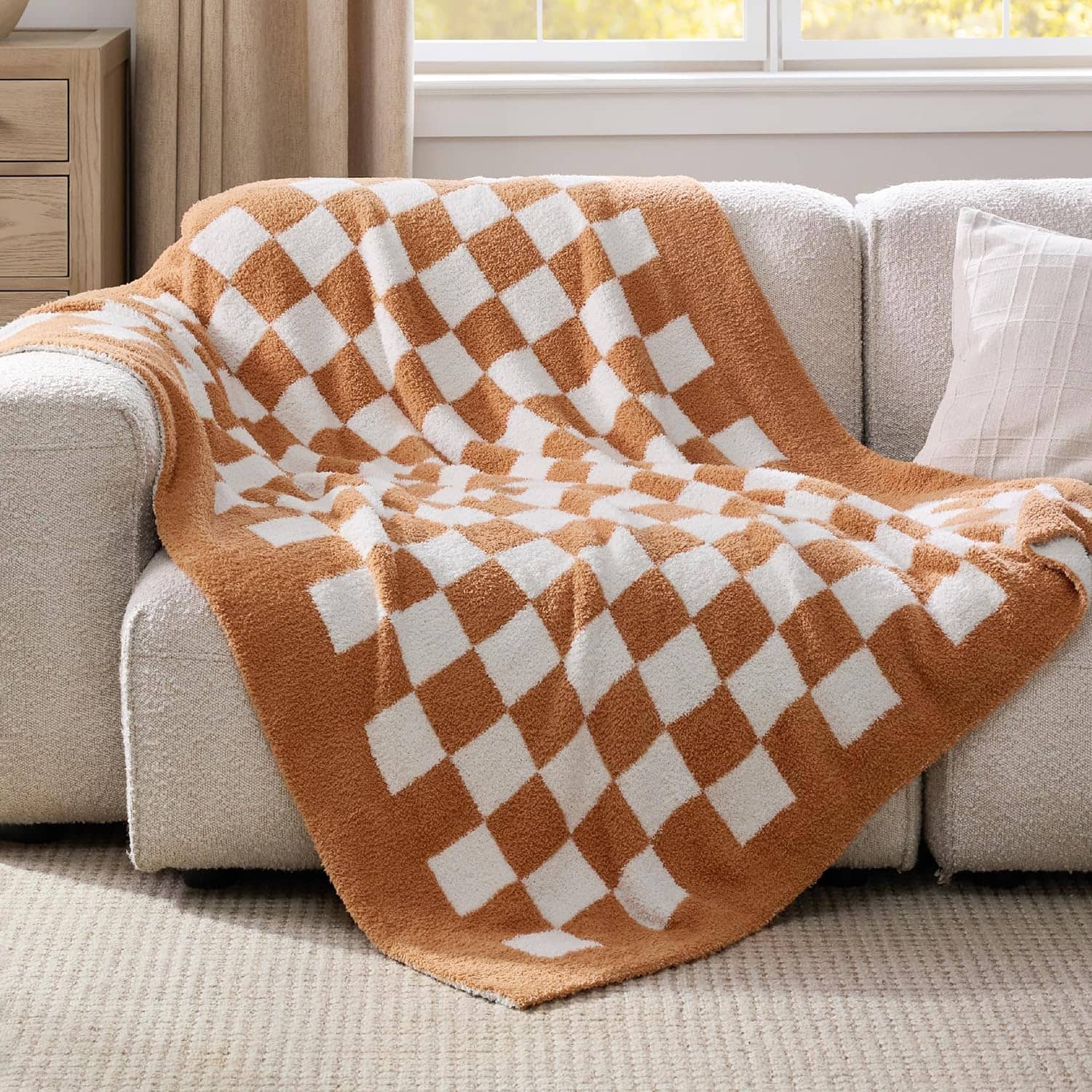 Bedsure Fluffy Fuzzy Plush Knit Throw Blanket