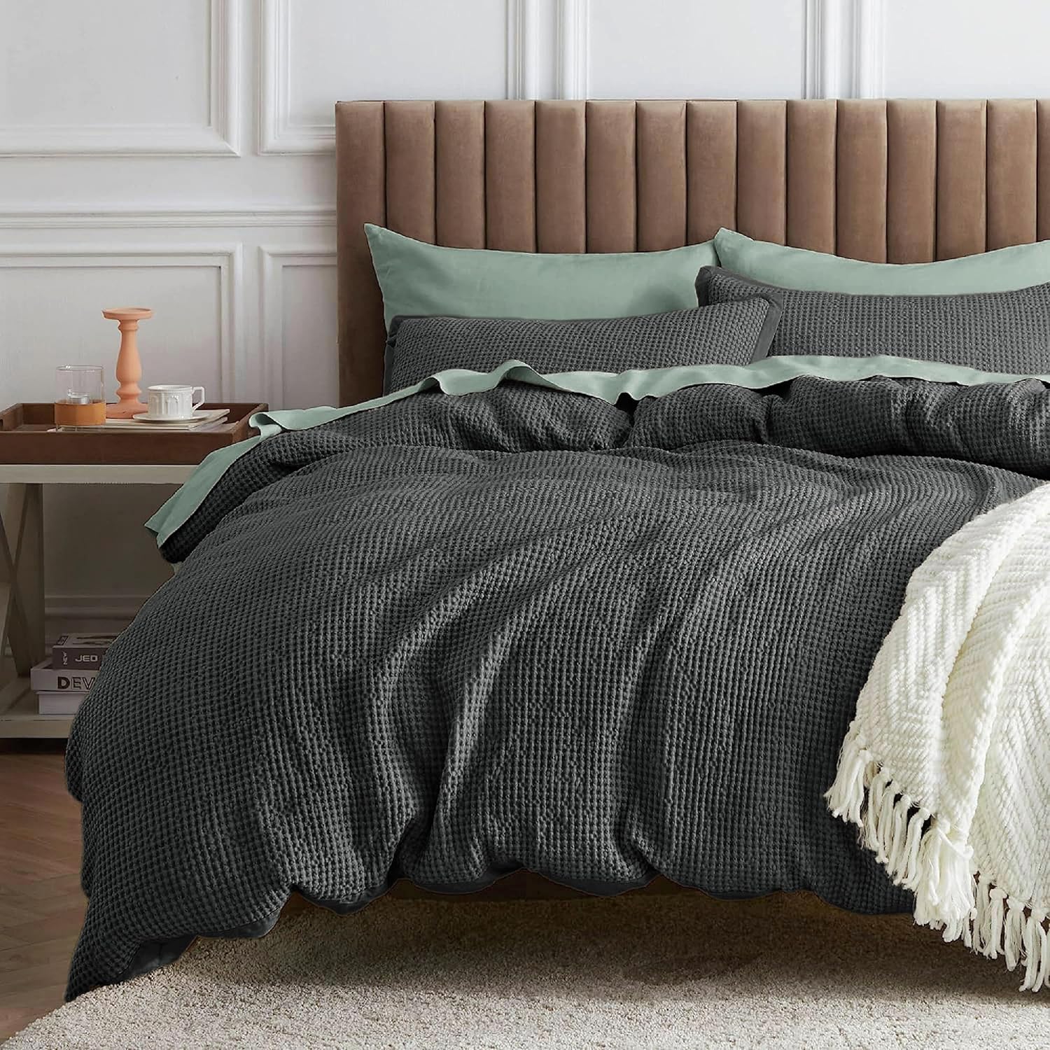 Cotton Waffle Weave Comforter Set