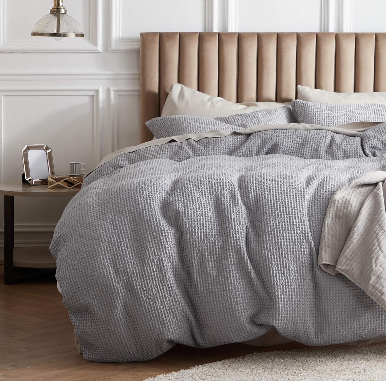 100% Cotton Waffle Weave Duvet Cover Set