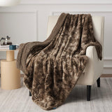 Faux Fur and Sherpa Tie-dye Reversible Blanket