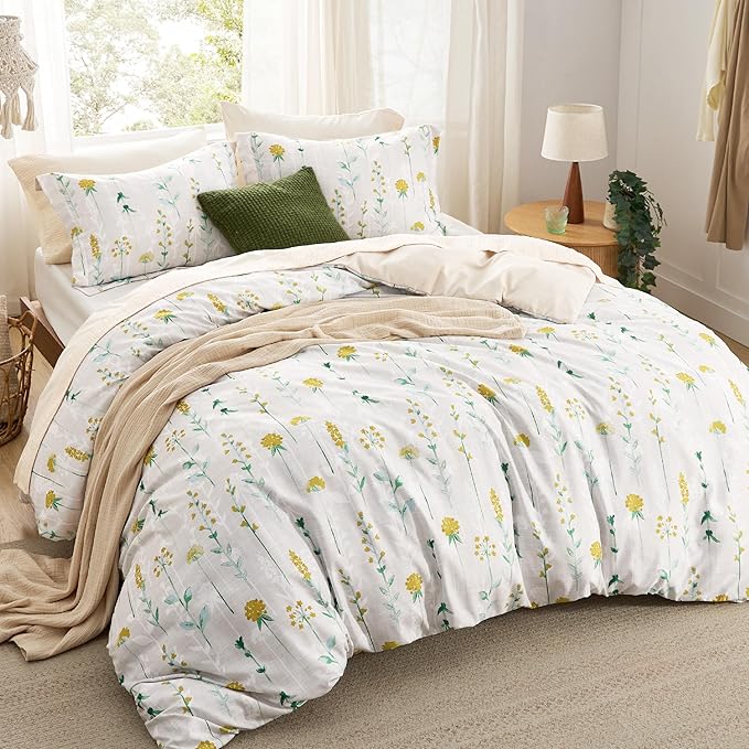 Reversible Beige Duvet Cover Set
