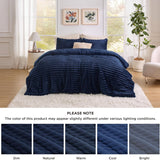 Bedsure Striped Flannel Comforter Set