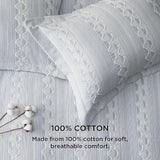 Bedsure 100% Cotton Diamond Wave Jacquard Duvet Cover Set