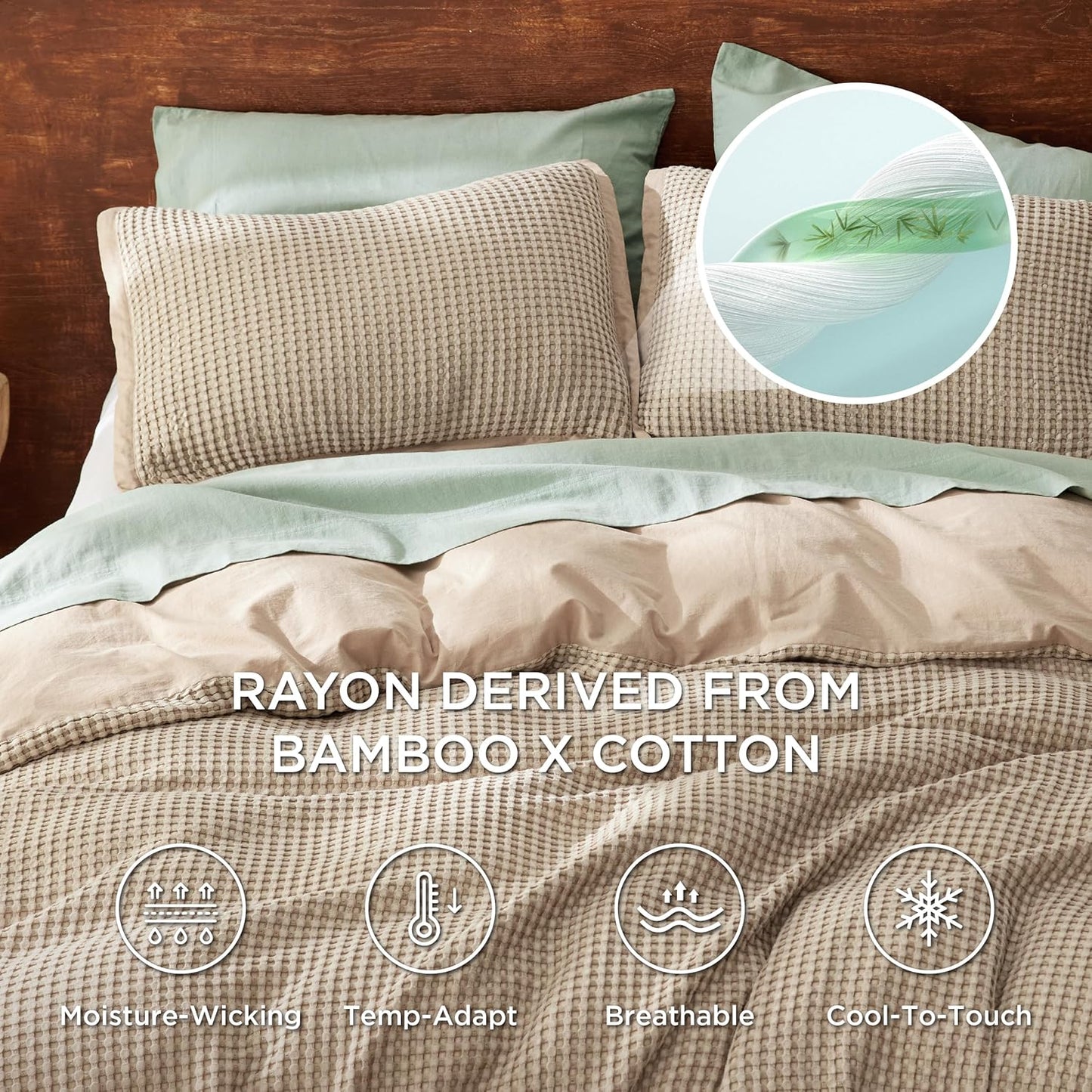 Cooling Waffle Duvet Cover Set