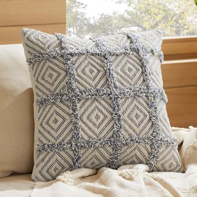 GentleSoft™ Boho Tufted Geometric Decorative Pillow Cover