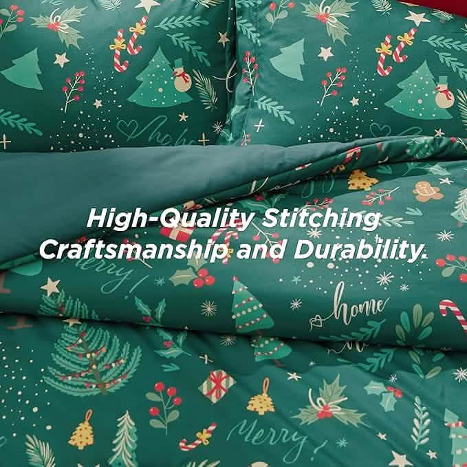 Christmas Plaid Comforter Set Green