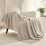 Bedsure Electric Heated Thick Striped Blanket