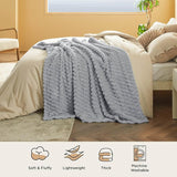 Bedsure Textured Bubble Flannel Fleece Blanket