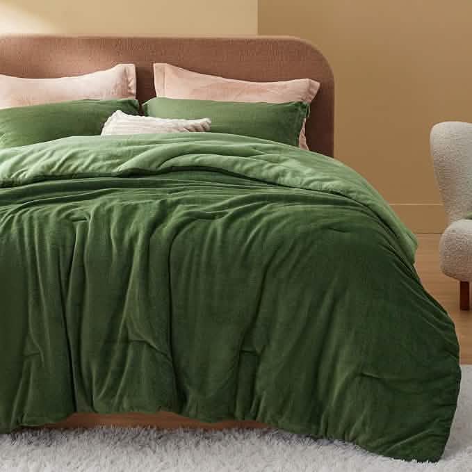 Puffy Flannel Fleece Comforter Set