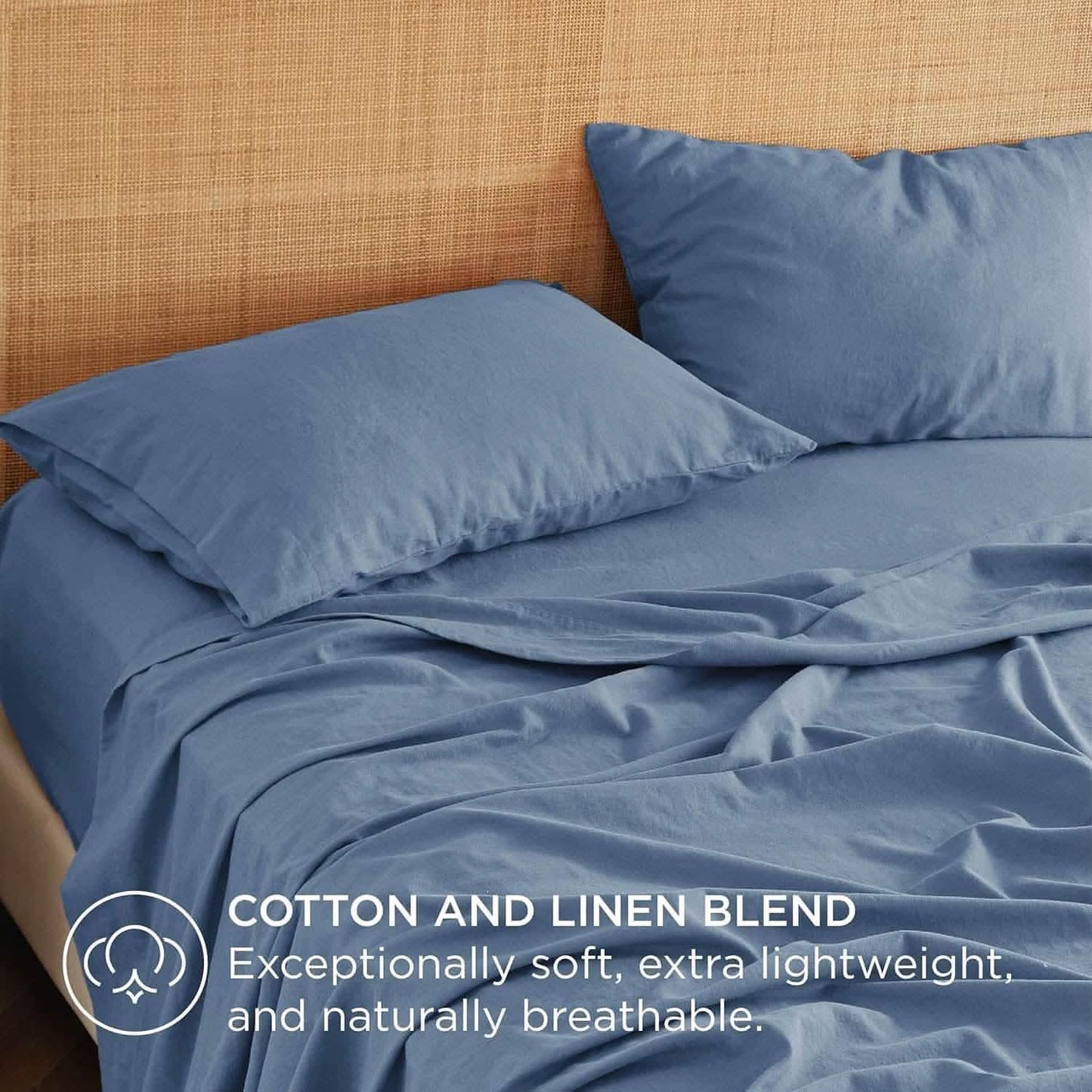 Breathable Cotton Linen Bed Sheet Set