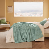 Bedsure Acquard Decorative Shaggy Fleece Blanket