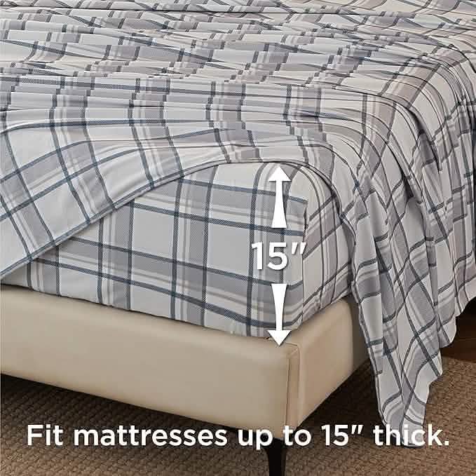 Faux Cotton Flannel Sheet Set Grey