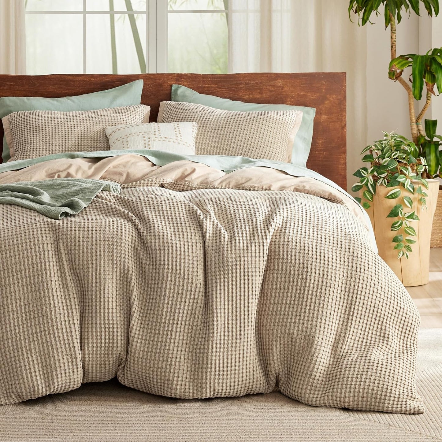 Cooling Waffle Duvet Cover Set