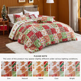 Bedsure Christmas Plaid Comforter Set Red