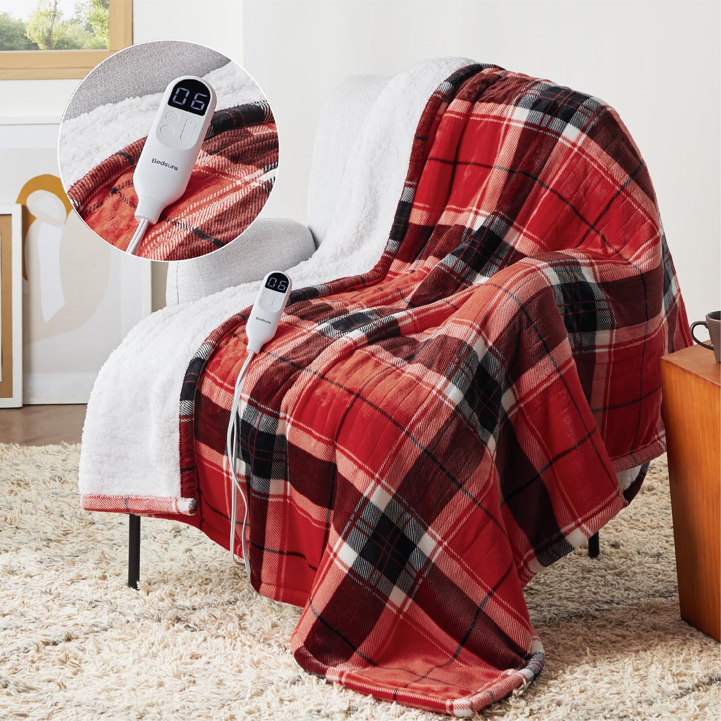 GentleSoft® Plaid Flannel Heated Blanket