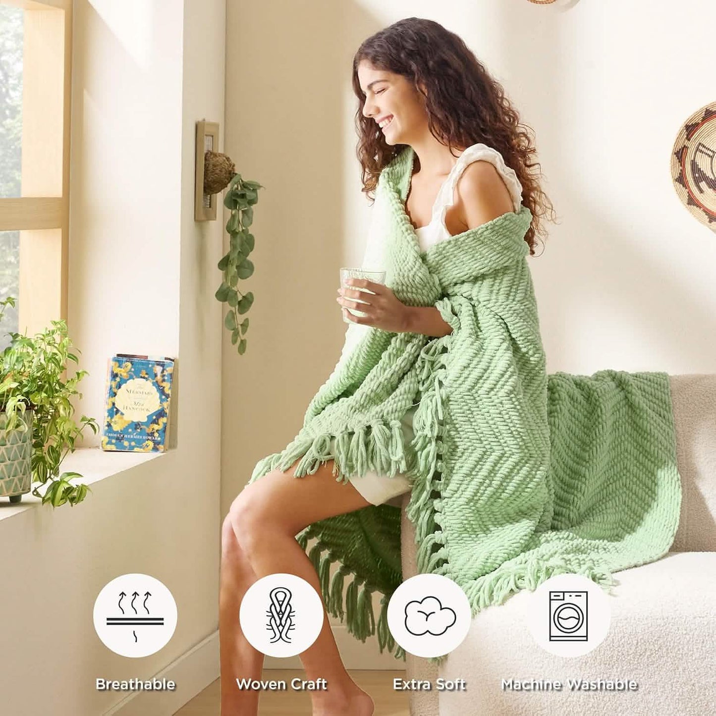 GentleSoft Versatile Knit Woven Chenille Blanket