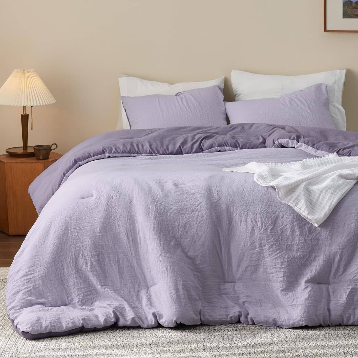 Prewashed Plain Comforter Set