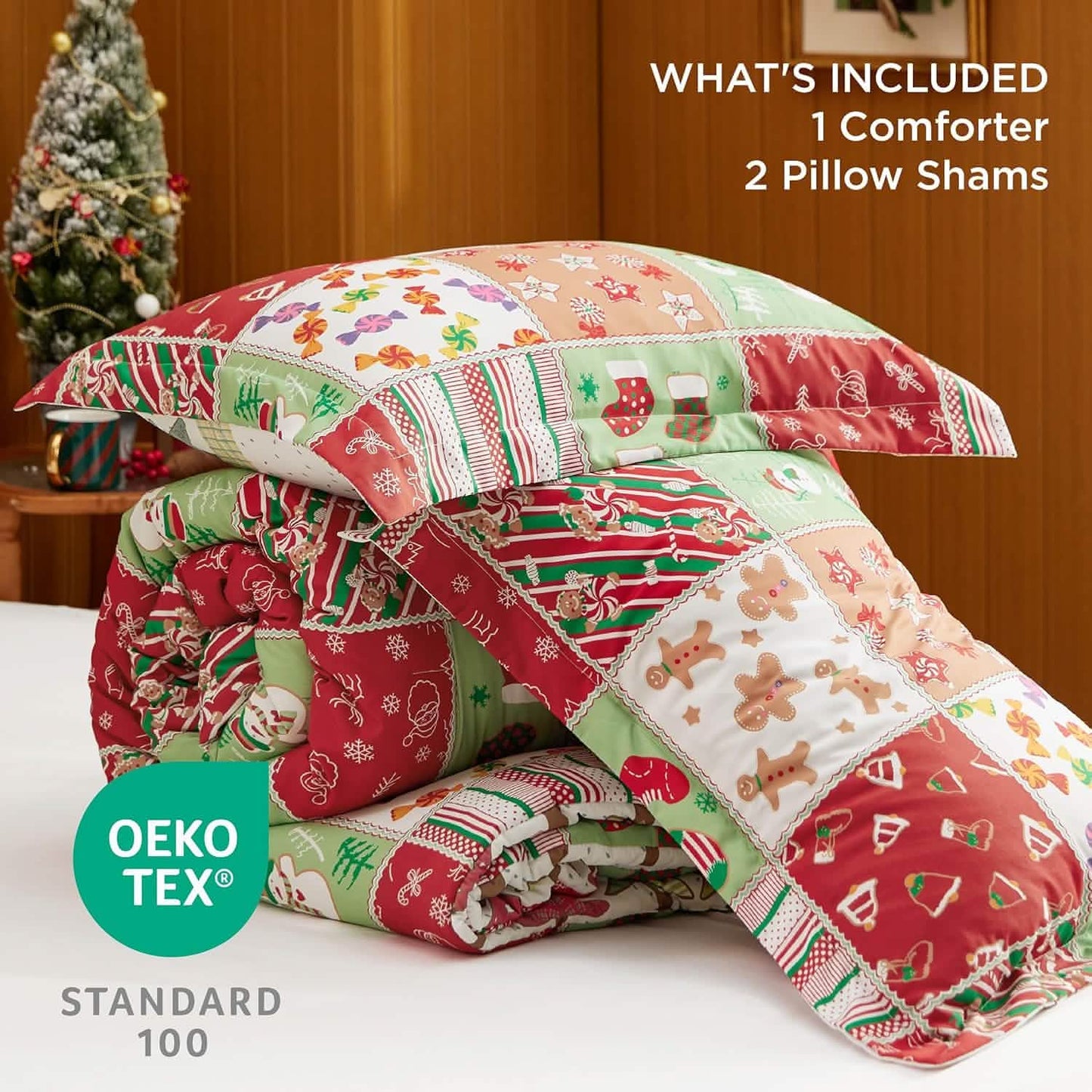 Christmas Plaid Comforter Set Red