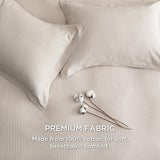 Bedsure 100% Cotton Diamond Jacquard Duvet Cover Set