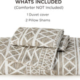 Yarn-Dyed Leaf Jacquard Duvet Cover Set