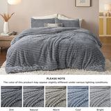 Bedsure Striped Flannel Comforter Set