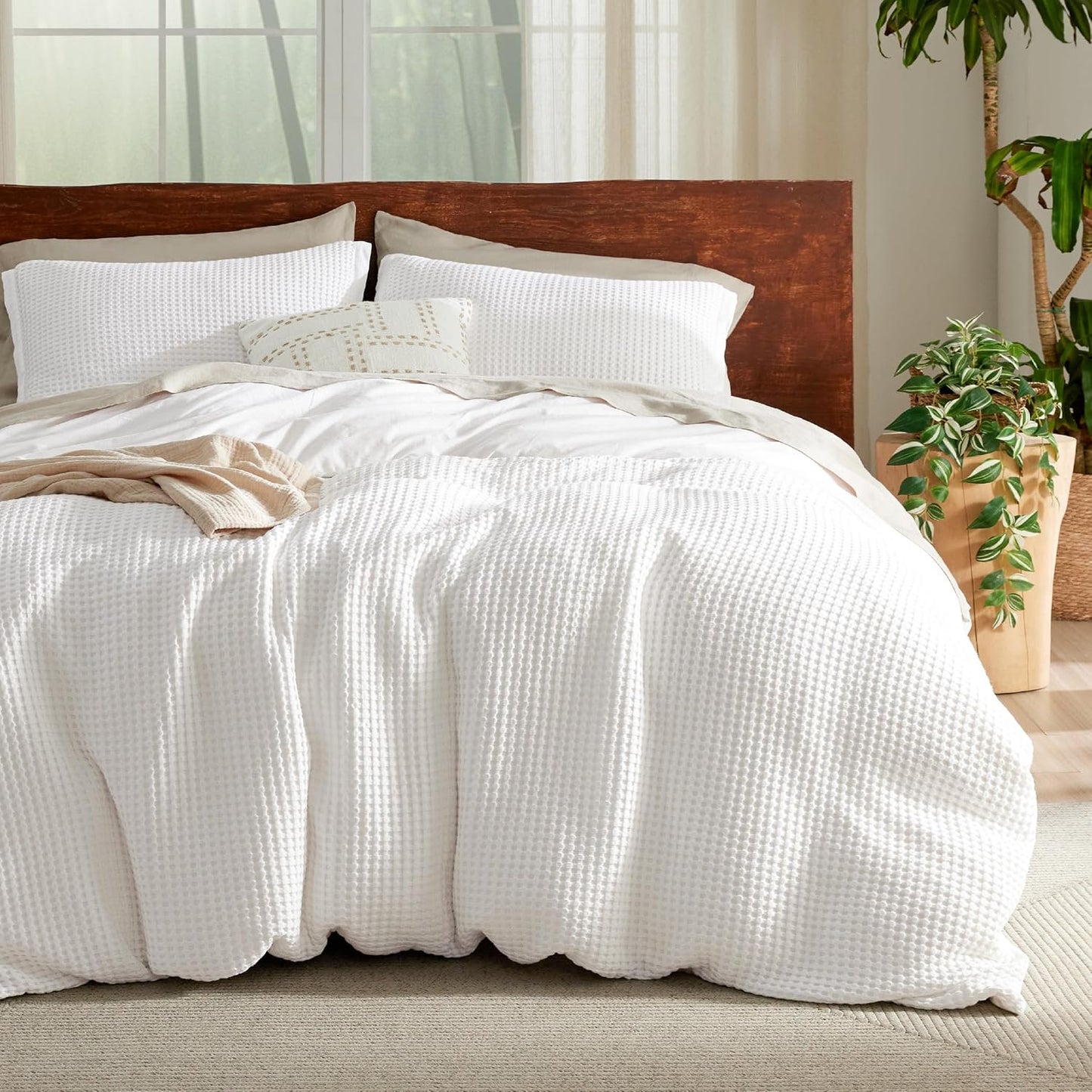 Cooling Waffle Duvet Cover Set