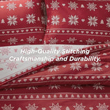 Bedsure Christmas Plaid Comforter Set Red Snowflake