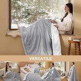 Diamond-Patterned Shaggy Sherpa Heated Blanket