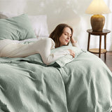 100% Cotton Waffle Weave Duvet Cover Set