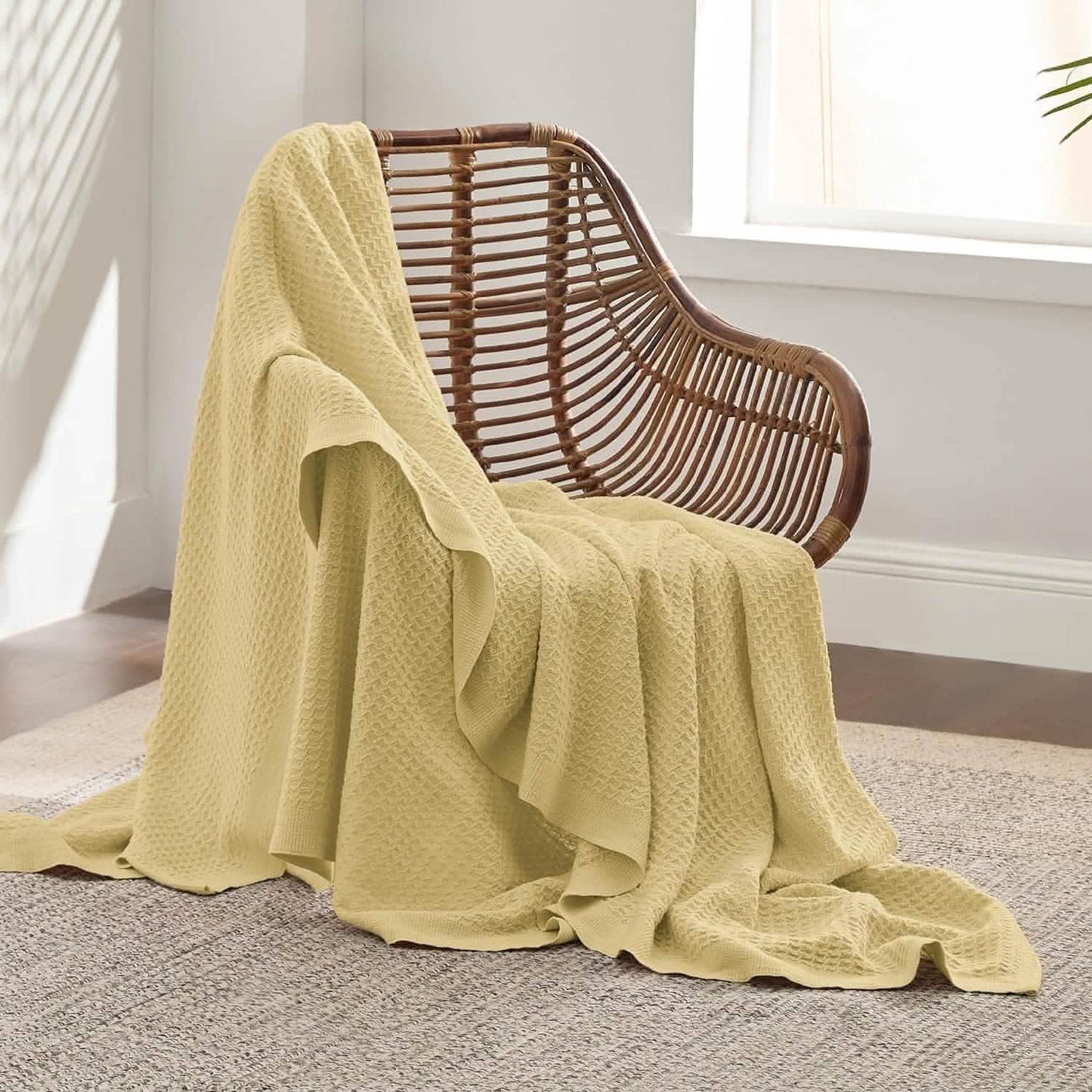 Cotton Waffle Weave Blanket