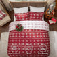 Christmas Plaid Comforter Set Red Snowflake