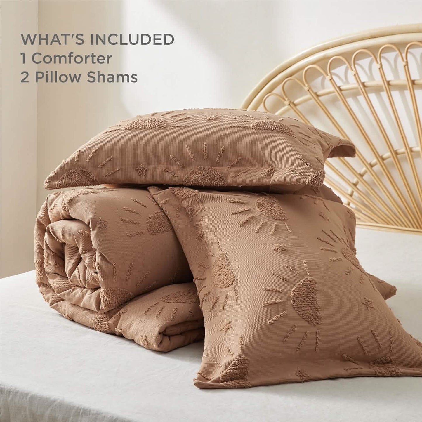Jacquard Comforter Set Tufted Sun