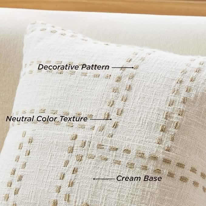 GentleSoft™ Circle Tufted Boho Pillow Cover Dashed