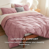 Bedsure Velvet Pinch-Pleated Duvet Cover Set