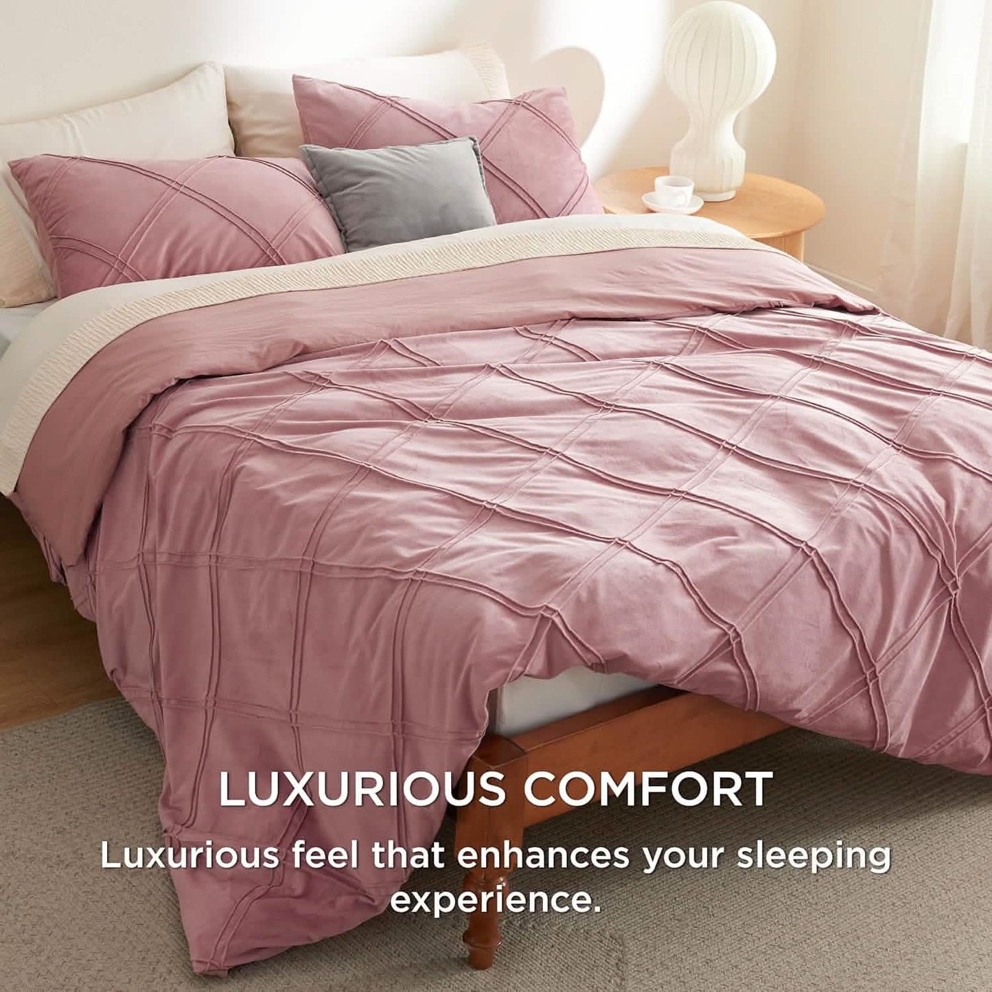 GentleSoft™ Velvet Pinch-Pleated Duvet Cover Set