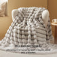 Carved Faux Rabbit Fur Duvet Cover Set Khaki
