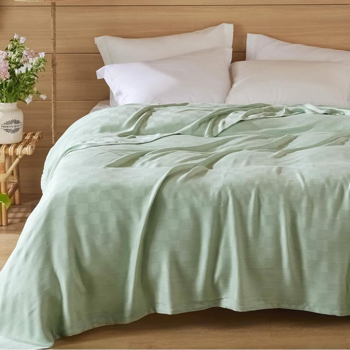 GentleSoft™ Rayon Derived From Bmaboo Checkered Blanket