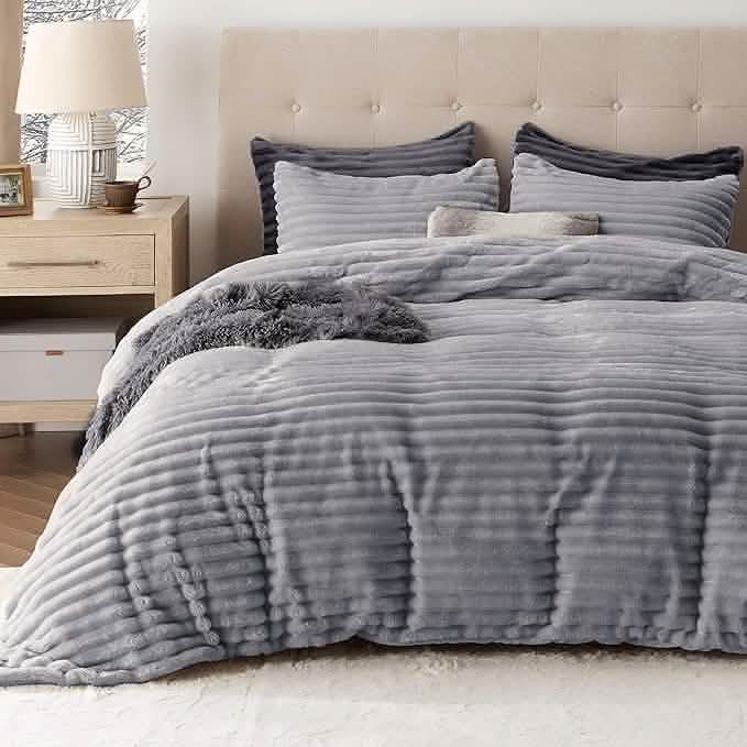 Striped Flannel Duvet Cover Set