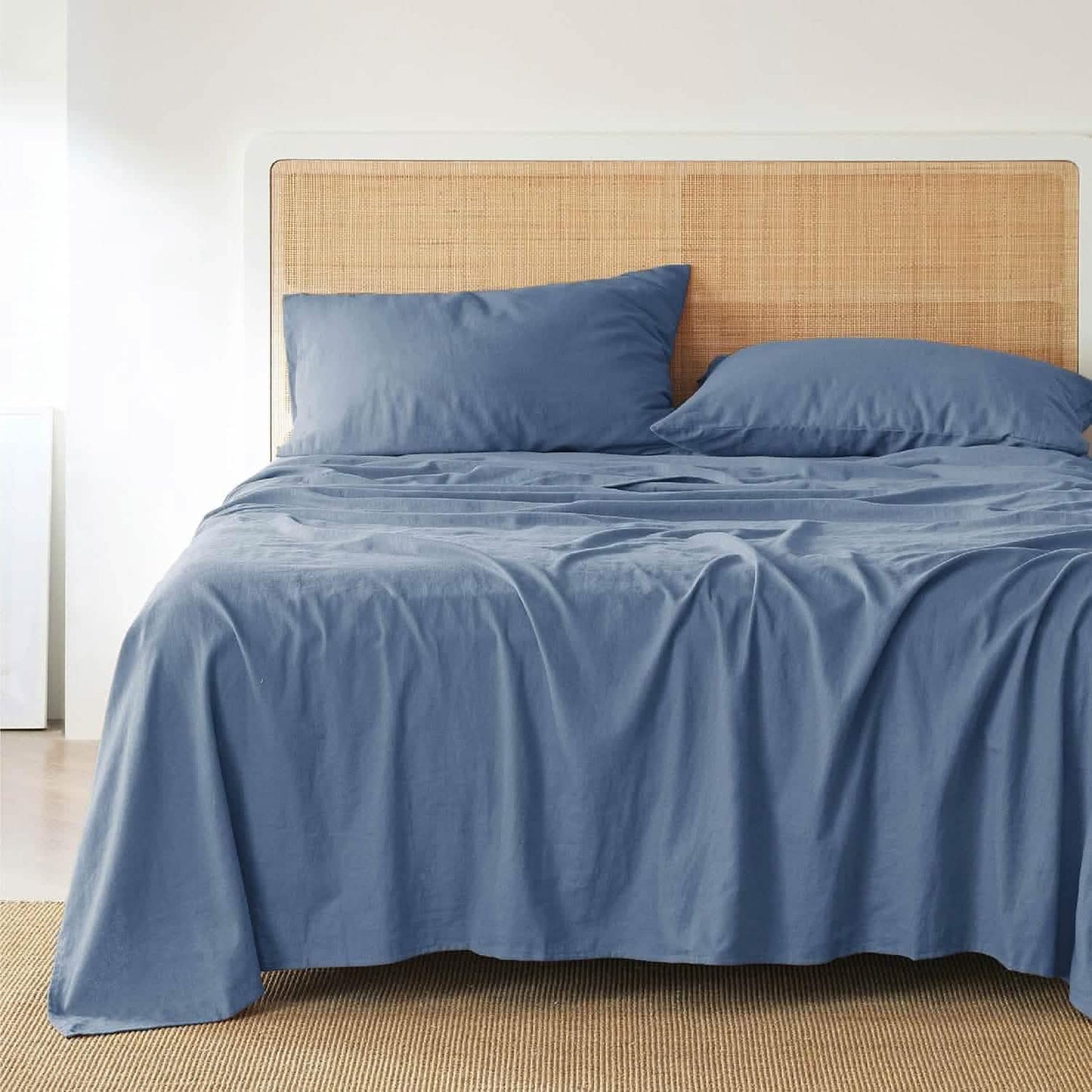 Breathable Cotton Linen Bed Sheet Set