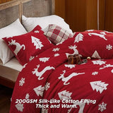 Bedsure Snowflake Comforter Set Red