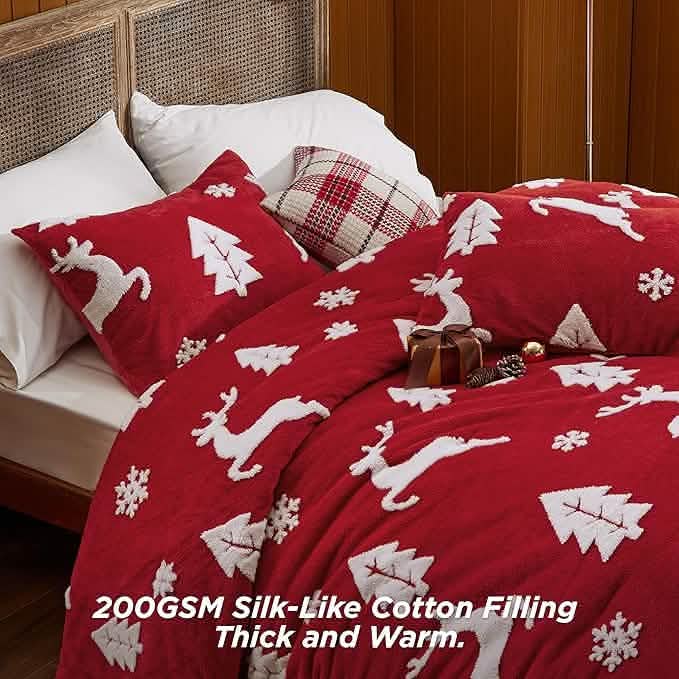 Snowflake Comforter Set Red