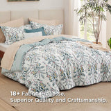Bedsure Autumn Floral Bed-in-a-bag Blue