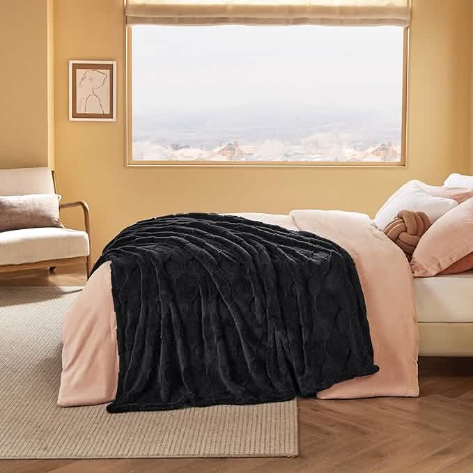 Acquard Decorative Shaggy Fleece Blanket