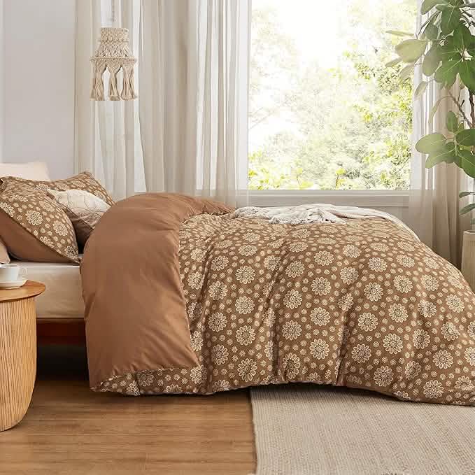 Reversible Floral Duvet Cover Set Blown