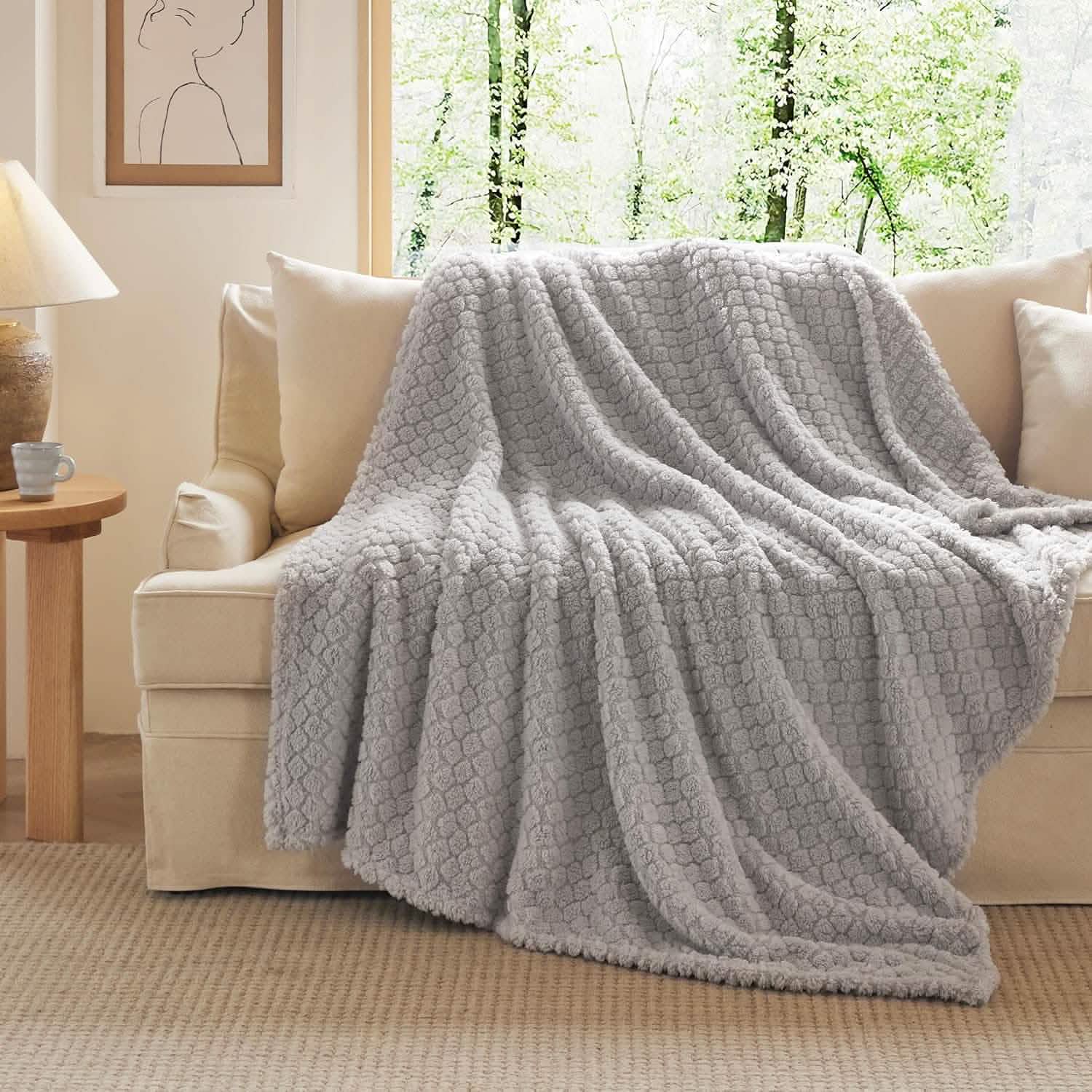 Jacquard Shaggy Sherpa Fleece Blanket